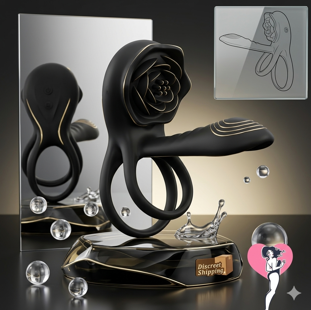 Rose-Inspired Vibrating Cock Ring — discreet intimate wellness product in Guyana