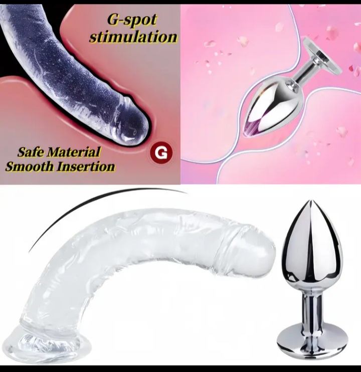 Curved Anal Dildo with Metal Plug Set — discreet intimate wellness product in Guyana