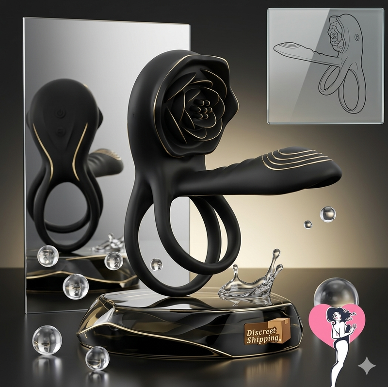 Rose-Inspired Vibrating Cock Ring — discreet intimate wellness product in Guyana