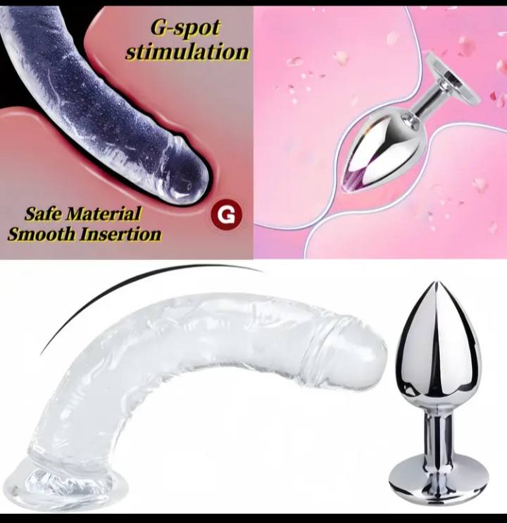 Curved Anal Dildo with Metal Plug Set — discreet intimate wellness product in Guyana